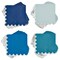 100-Pack Disposable Paper Cocktail Napkins with Scalloped Edges, 5x5-Inch Bulk Serviettes in 4 Shades of Navy Blue with Silver Foil Trim